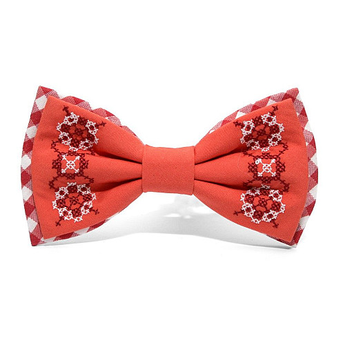 Вишитий краватка метелик кораловий LM-3036