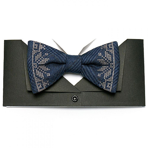 Вишитий метелик Синій в клітку №644 LM-3038