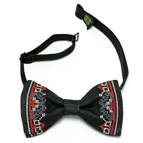 Чорний краватка-метелик з вишивкою №641 LM-3042