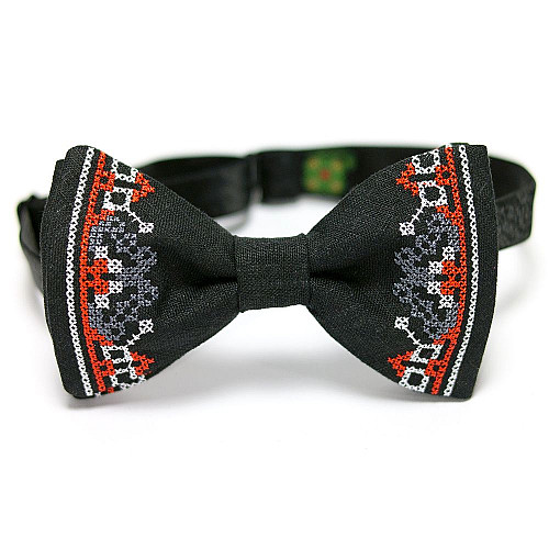 Чорний краватка-метелик з вишивкою №641 LM-3042