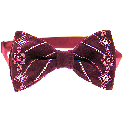 Замшевий вишитий метелик бордовий №808 LM-3076