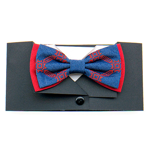 Вишитий синій метелик з червоною підкладкою №823 LM-3077