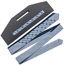 Серый узкий вышитый галстук №817 LN-2115