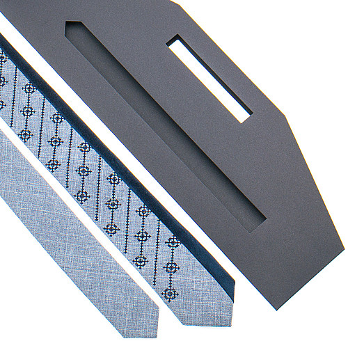 Серый узкий вышитый галстук №817 LN-2115