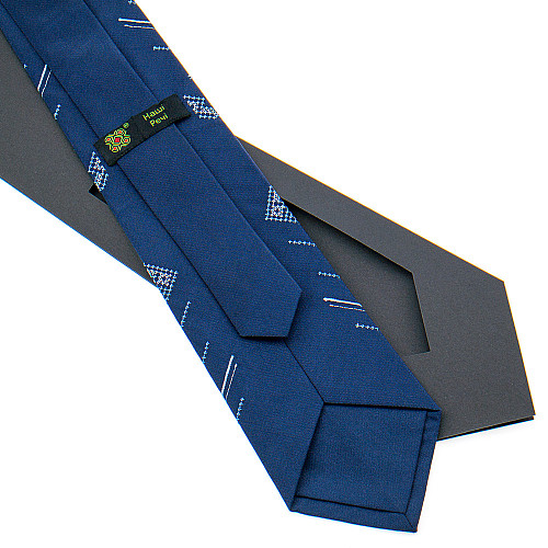 Краватка з вишивкою синя з тризубом №819 LN-2117
