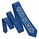 Краватка з вишивкою синя з тризубом №820 LN-2118