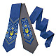 Галстук синий с вышивкой и трезубцем №821 LN-2119