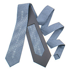 Сіра краватка з вишивкою №849 LN-2136