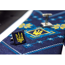 Вишитий набір з хустинкою та запонками Троян JN-0014