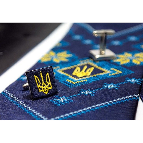 Вишитий набір з хустинкою та запонками Троян JN-0014