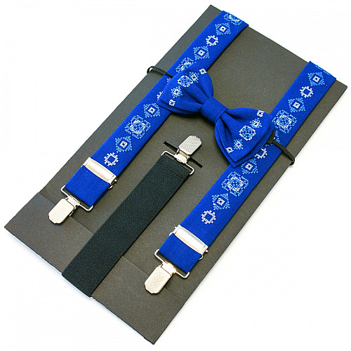 Дитячі вишиті підтяжки з метеликом Електрик NR-3703