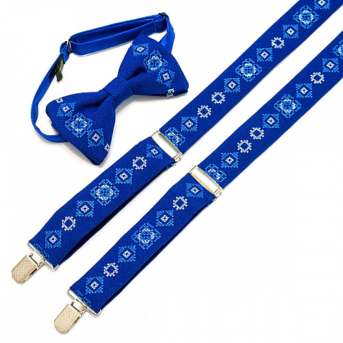 Вишиті підтяжки з метеликом Електрик NR-3711