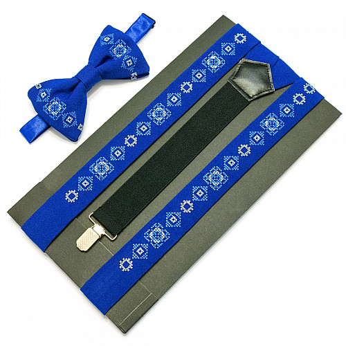 Вишиті підтяжки з метеликом Електрик NR-3711