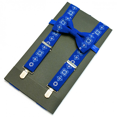 Вишиті підтяжки з метеликом Електрик NR-3711