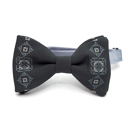 Сірий набір вишиті підтяжки в наборі з метеликом NR-3722