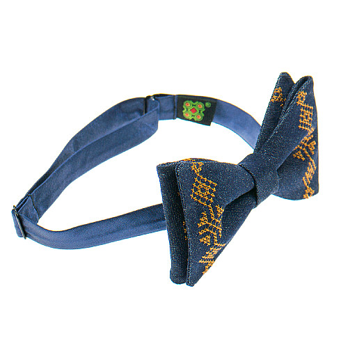 Синий набор джинсовые подтяжки с бабочкой №813 NR-3727
