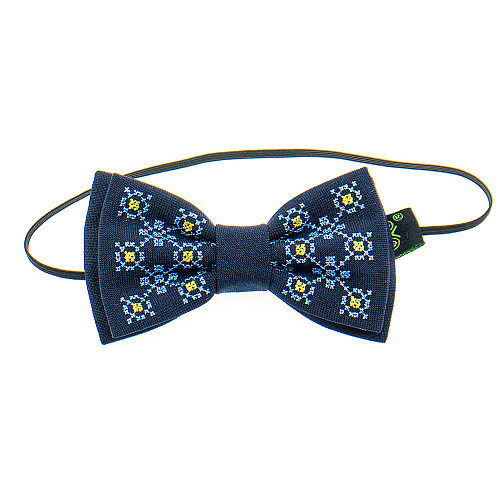 Детские вышитые подтяжки № 869 темно-синие с бабочкой NR-3731