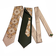 Краватка бежевого кольору з вишивкою Щастибог LNK-5003