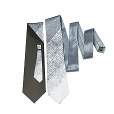 Галстук с вышивкой  Серое Трио LNT-3302