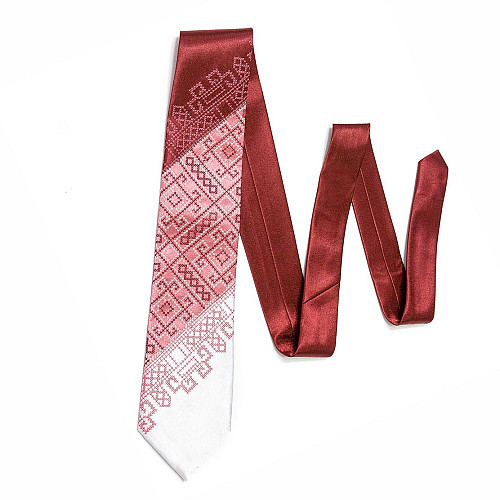 Краватка з вишивкою Бордове Тріо LNT-3304
