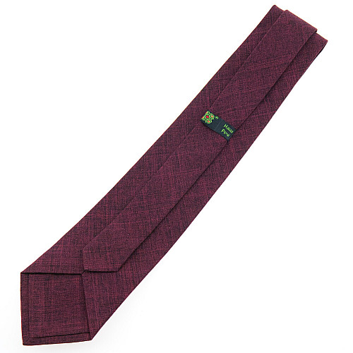 Бордовый набор вышитый галстук с платком и зажымом №865 JN-0039