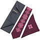 Бордовый набор вышитый галстук с платком и зажымом №865 JN-0039