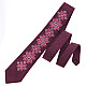 Бордовый набор вышитый галстук с платком и зажымом №865 JN-0039