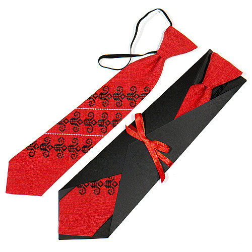 Дитяча червона вишита краватка №780 LND-0087