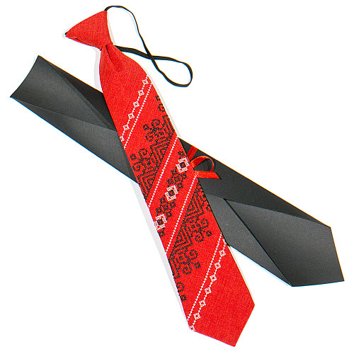 Підліткова червона вишита краватка №790 LND-0089