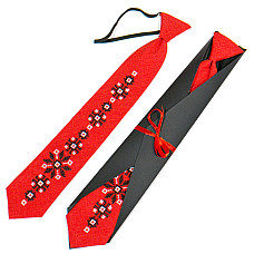 Красный подростковый вышитый галстук №786 LND-0090