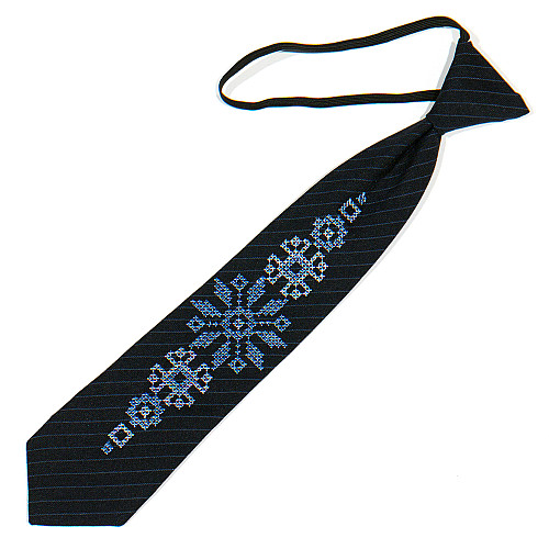 Дитяча чорна вишита краватка №776 LND-0093