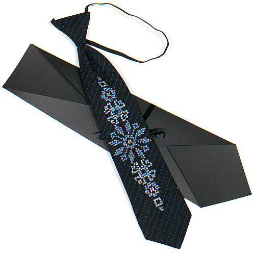 Дитяча чорна вишита краватка №776 LND-0093