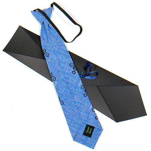 Детский синий галстук с вышивкой №774 LND-0094