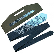 Узкий вышитый галстук Снежко LN-2020