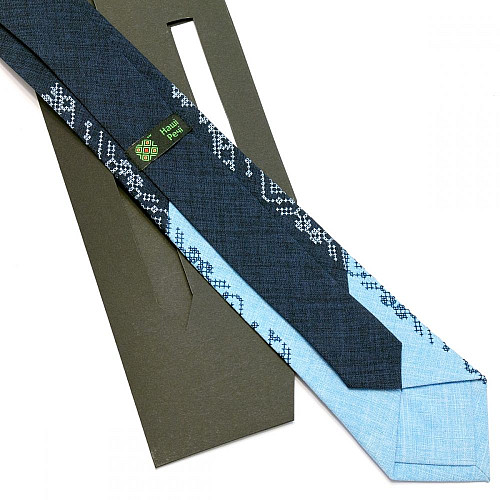 Узкий вышитый галстук Снежко LN-2020