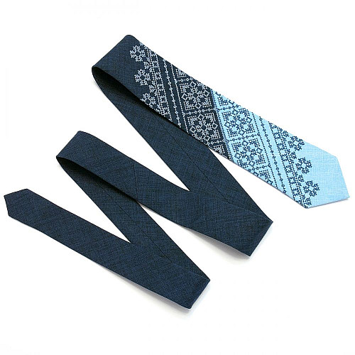 Узкий вышитый галстук Снежко LN-2020