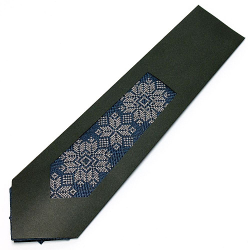 Темно-синий галстук с вышивкой №652 LN-2038