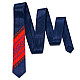 Краватка вузька червоно-синя з вишивкою №659 LN-2043