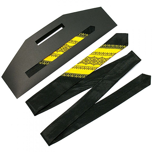 Галстук желто-черный с вышивкой №654 LN-2049