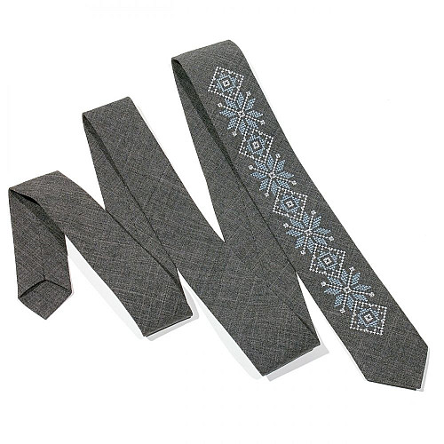 Модна тонка вишита краватка №682 LN-2068