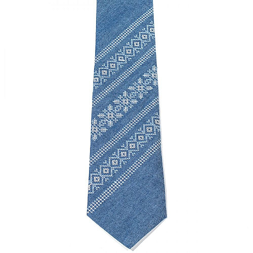 Джинсова вишита краватка №683 LN-2072