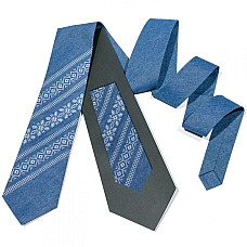 Джинсовый вышитый галстук №683 LN-2072