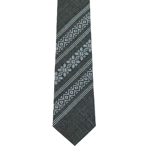 Модный серый вышитый галстук №680 LN-2074