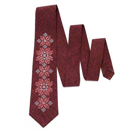 Модный вышитый бордовый галстук №667 LN-2075