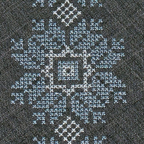 Модна вишита краватка сірого кольору №681 LN-2077