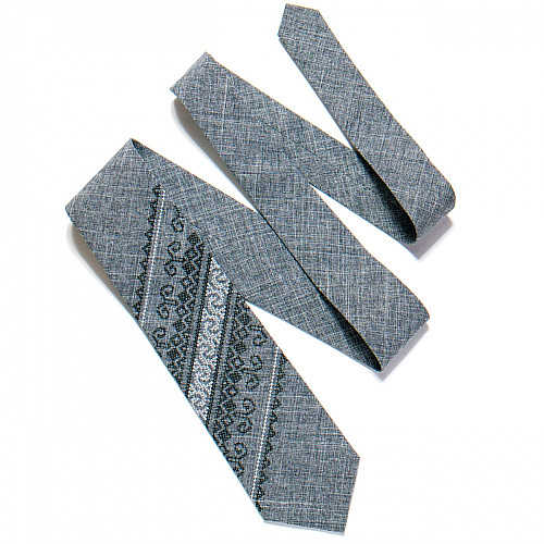 Вышитый серый галстук №728 LN-2079