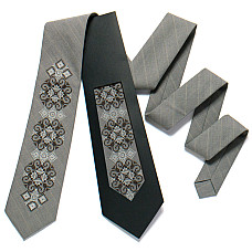 Серый вышитый галстук №723 LN-2083