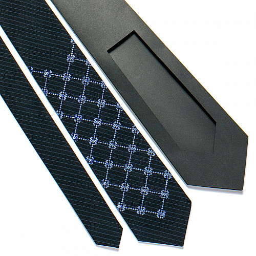 Темно-синий вышитый галстук №721 LN-2085