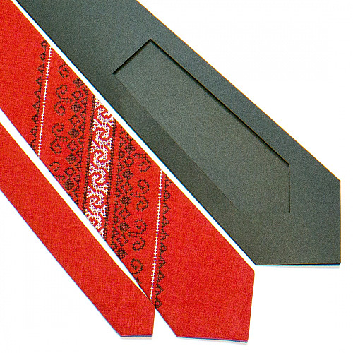 Красный вышитый галстук №735 LN-2088