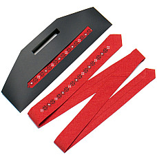 Красный узкий вышитый галстук №764 LN-2095